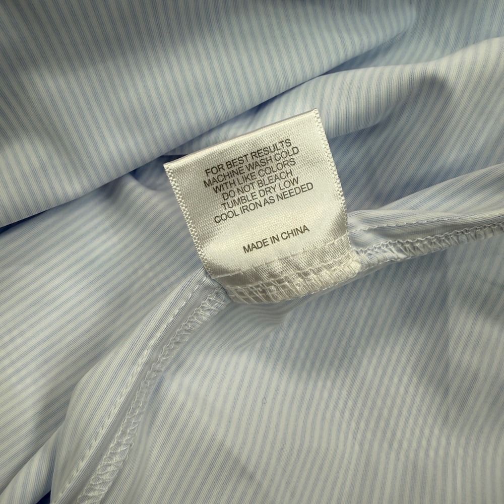 Collars & Co Mens Size XL Apex Performance Dress Shirt Blue Stripe Stretch New - Picture 8 of 8